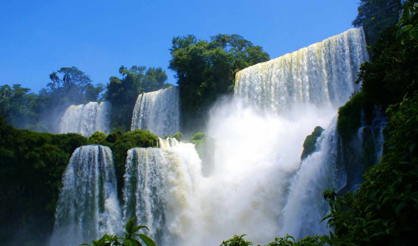 природа, desktop, water, водопад, landscapes, falls, brazil, водопады, игуасу