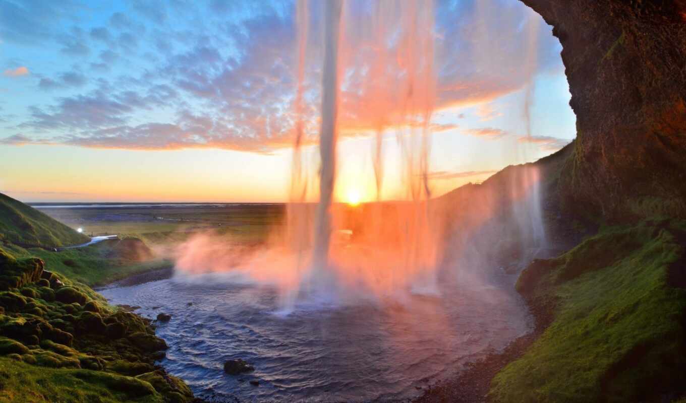 nature, view, large format, rocks, waterfall, waterfalls, cascade