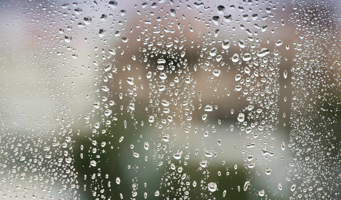 glass, drops, after, rain, glass
