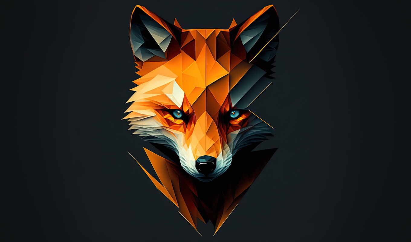 art, logo, digital, fox, muzzle, minimalism, picture, illustration, adobe, ah, darkdoomman