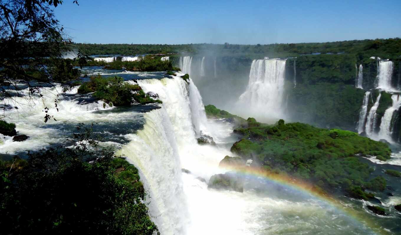 изображение, радуга, falls, игуасу, iguaçu