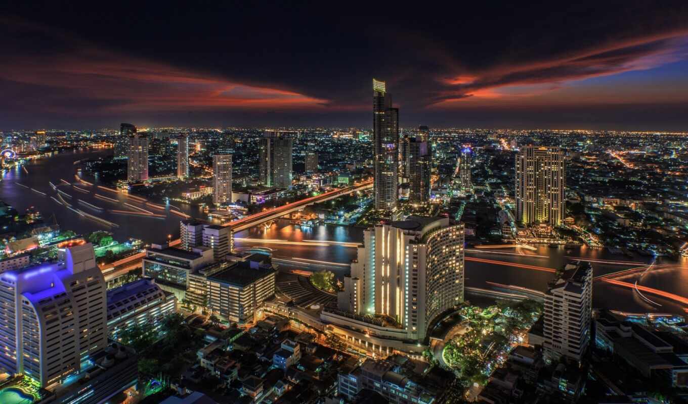 ночь, bangkok, таиланд