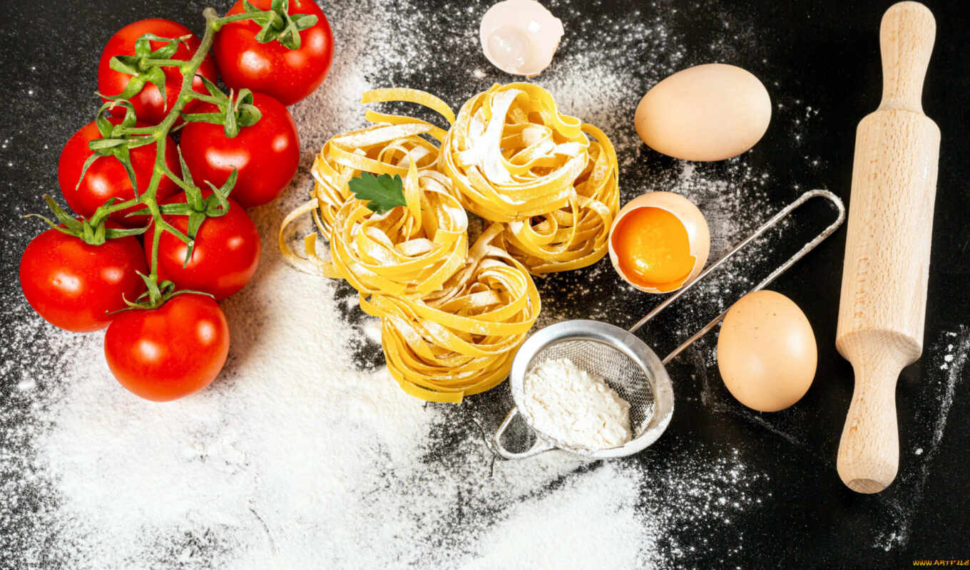 meal, still, egg, macaroni, cook, tomato, ♪, rare, flour