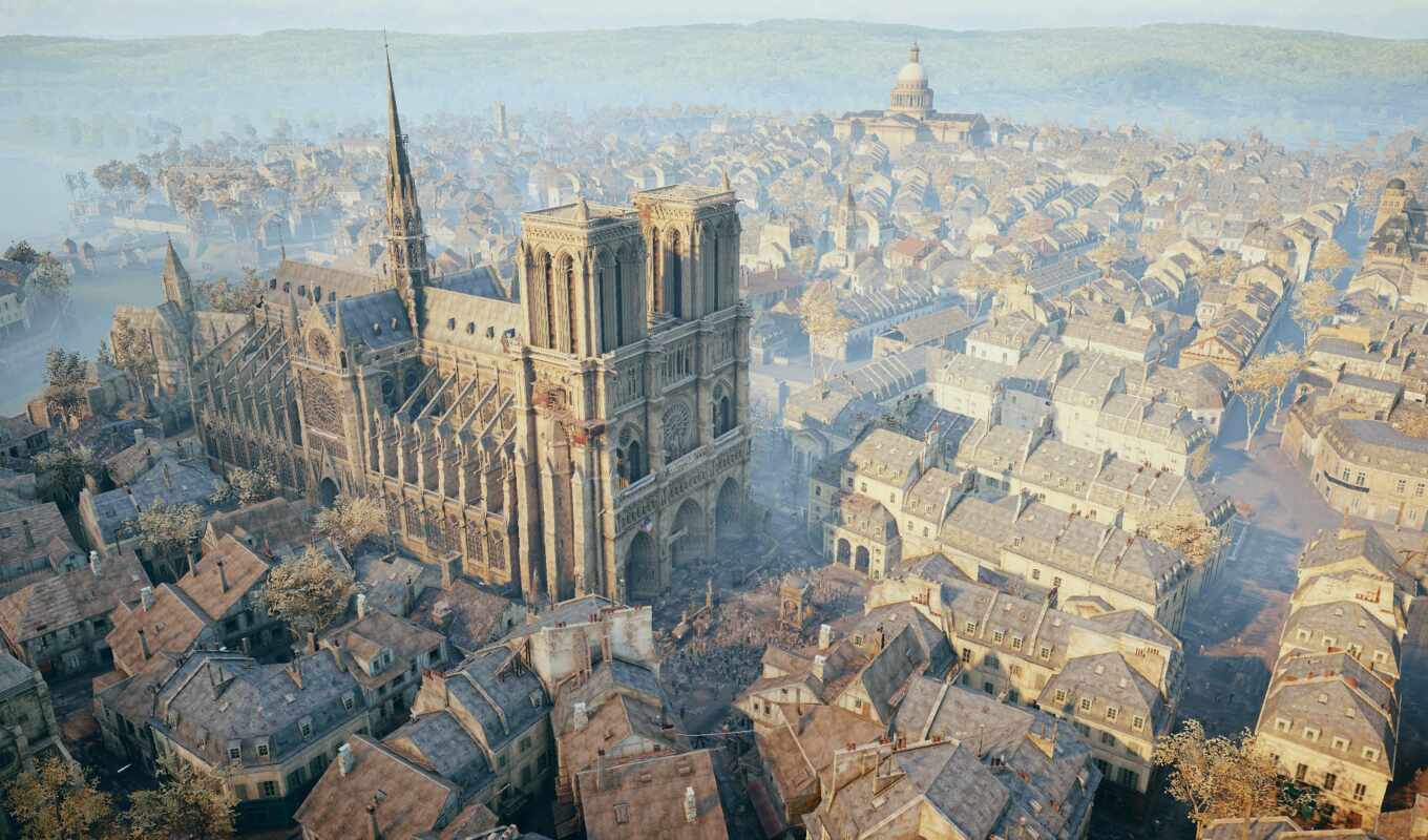 view, Paris, creed, assassin, the first, cathedral, give, dame, our, notre dame