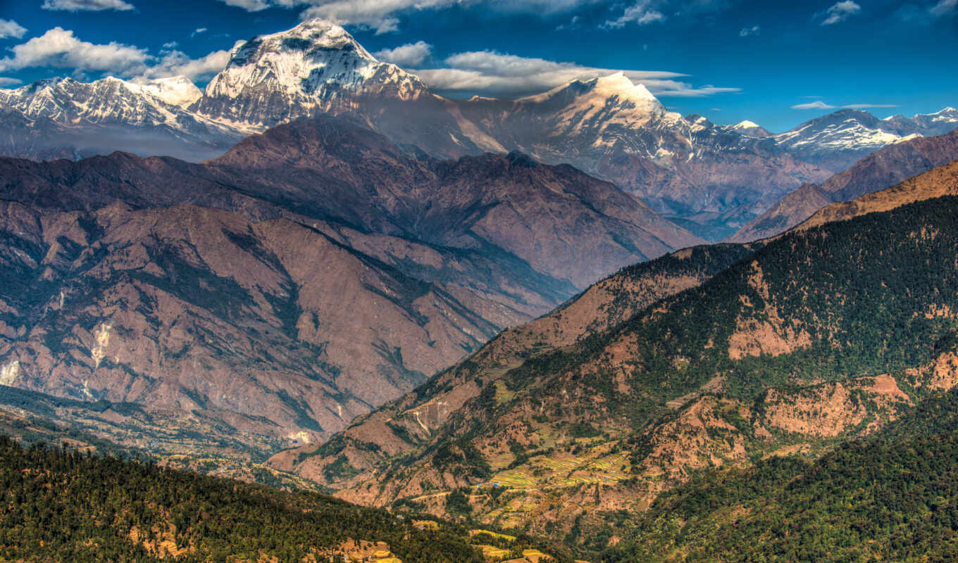небо, гора, гималаи, nepal, массив, аннапурна, горы, aljumah, emad, фото