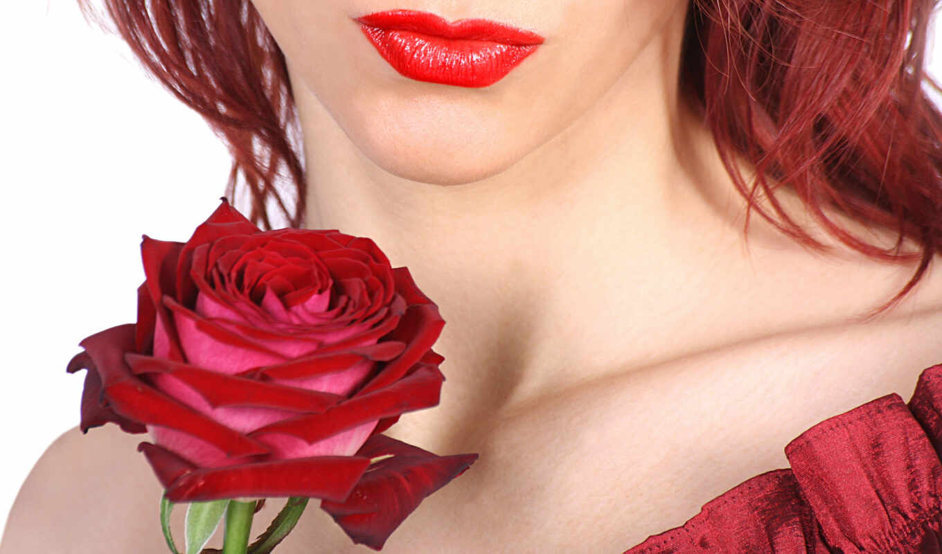 rose, girl, Red, roses, cvety, lip, red, balls, lips, lips, pomad