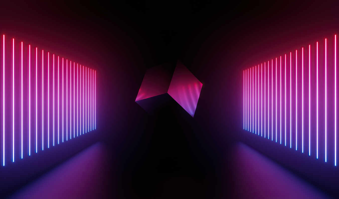 art, cube, abstract, see, neon, xfce, eyecandy