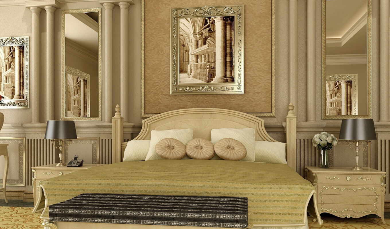 interior, bedroom, furniture, classic