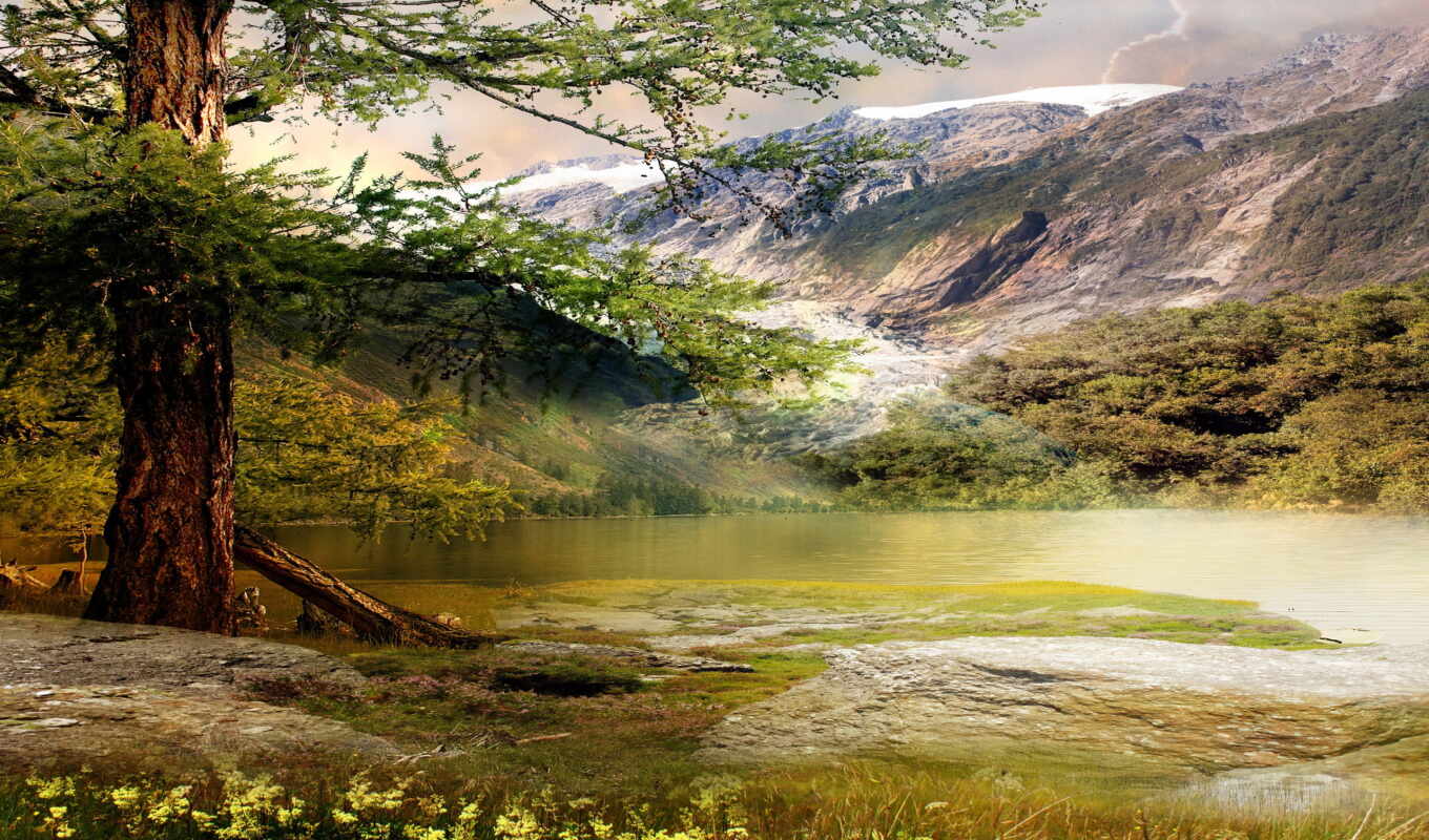 озеро, природа, free, online, дерево, fondos, горы, пазлы