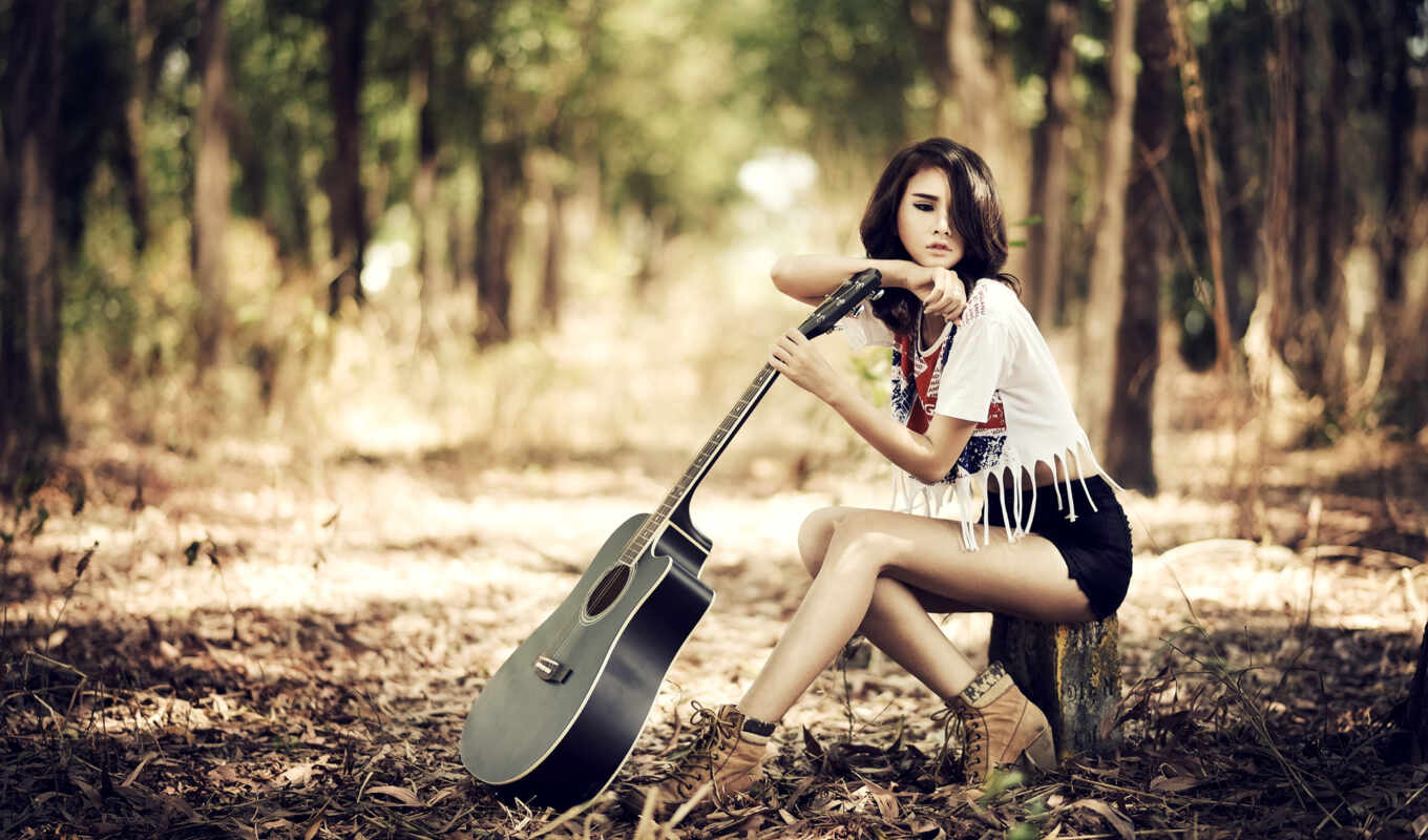 music, girl, guitar, acoustic, games
