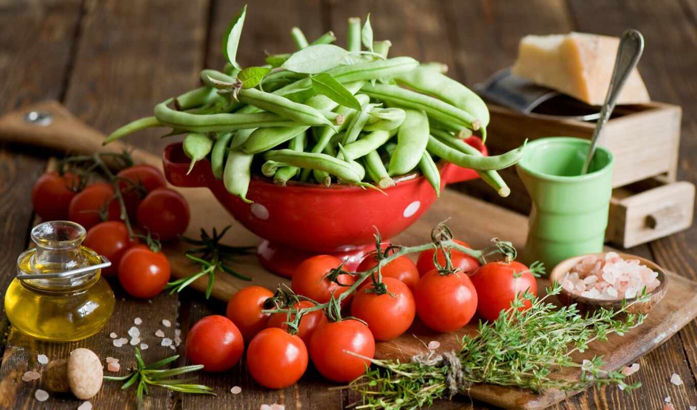 еда, плод, растение, растительный, healthy, pea, tomato