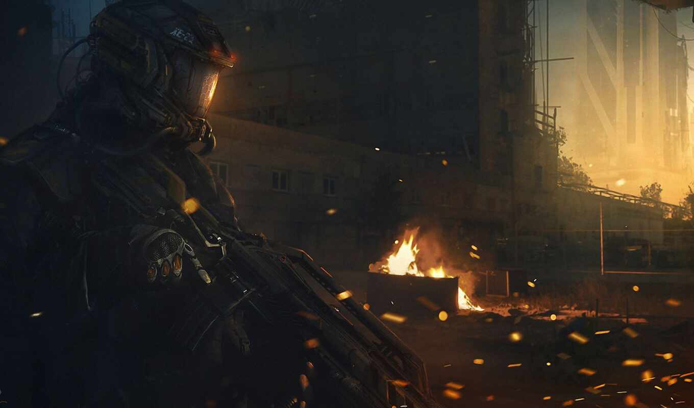 art, game, city, car, weapon, fire, soldier