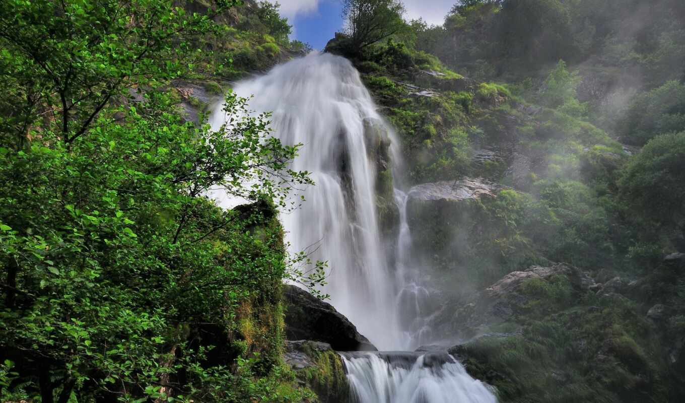 nature, waterfall, vodyt