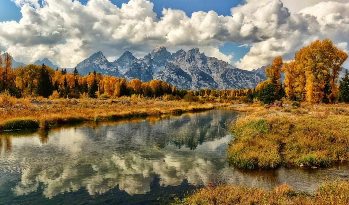 горы, природа, картинка, осень, magic, природы, река, уголками, прекрасными