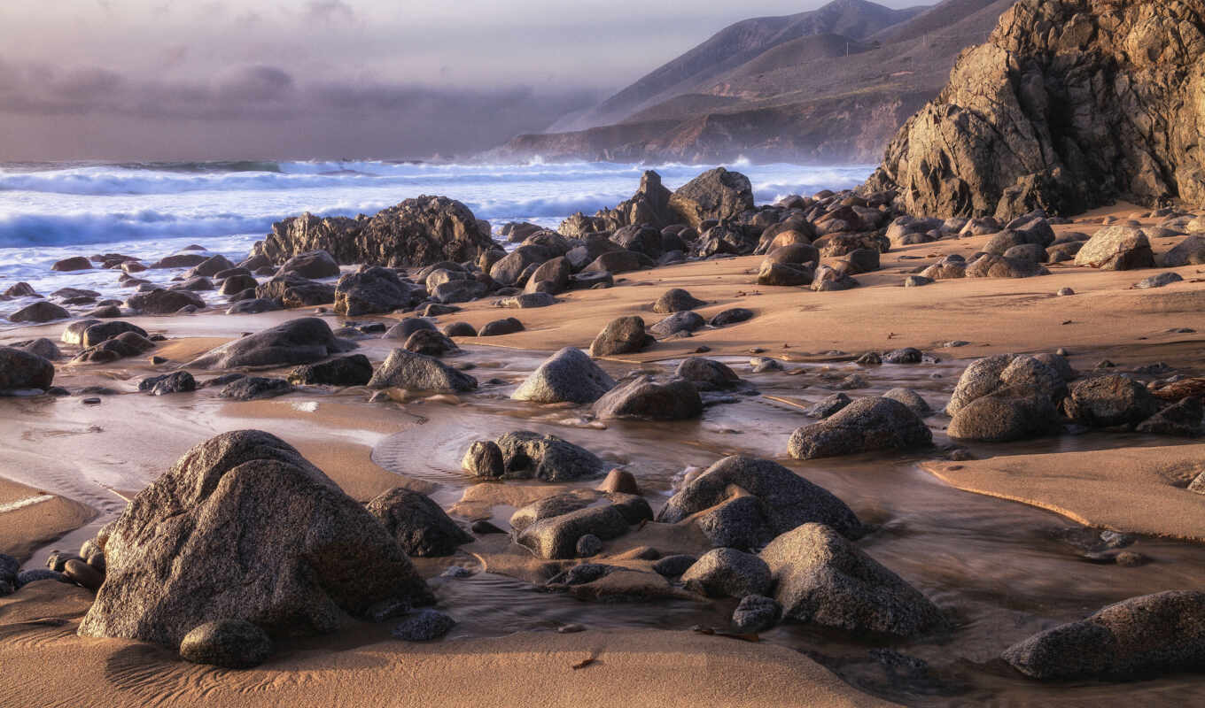 stone, beach, sea, rocky