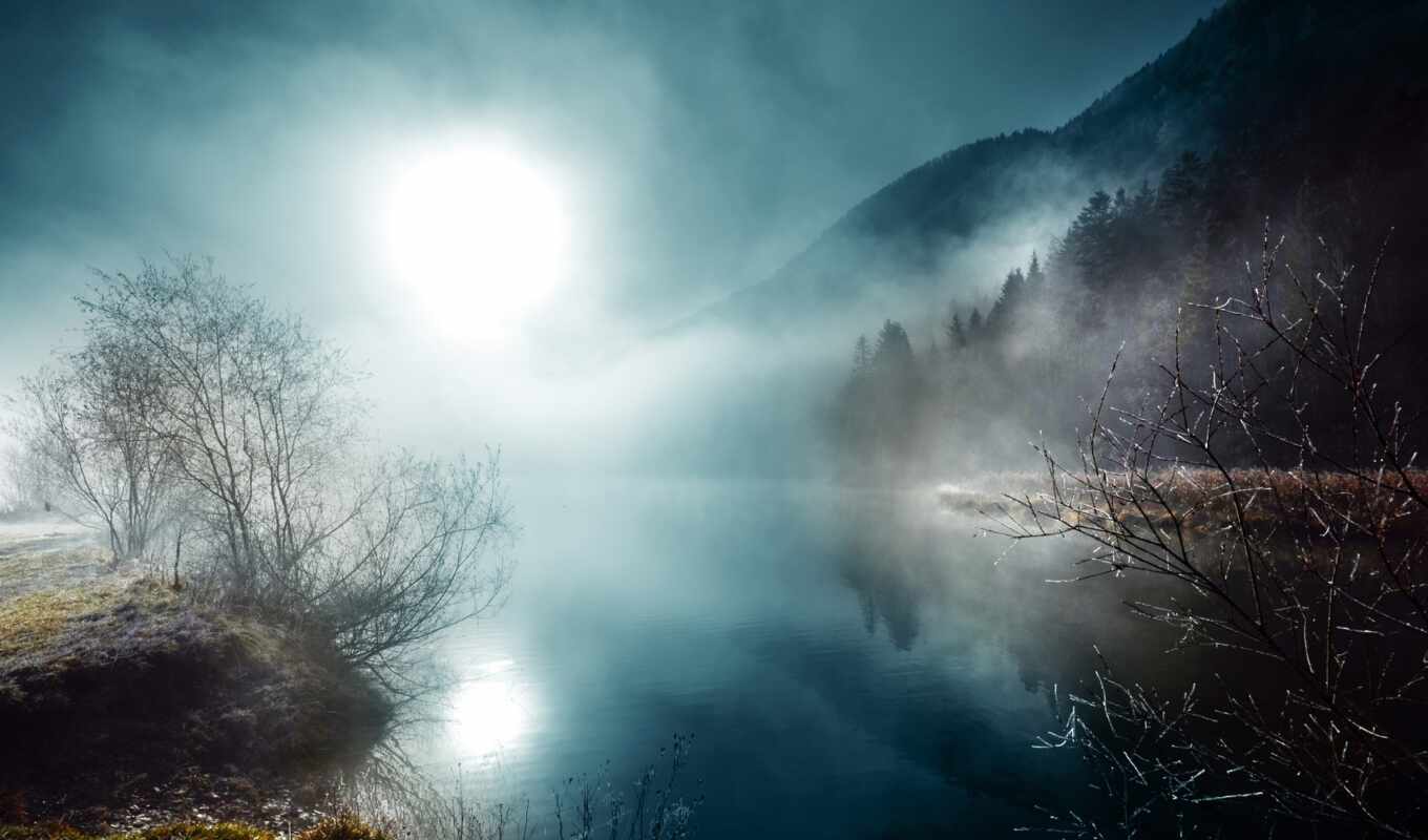 night, moon, poems, river, fog