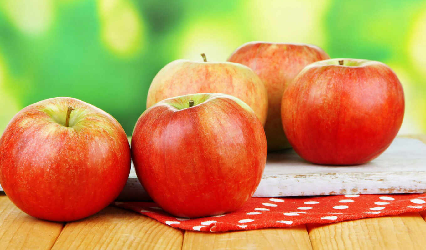 осень, листва, яблоки, apples, урожай