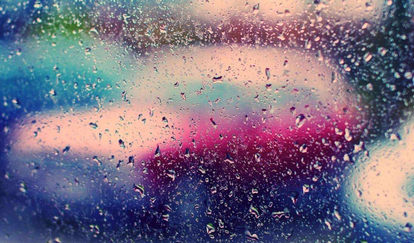 glass, текстура, абстракция, капли, дождь, красивые, заставки, высоком, яркие