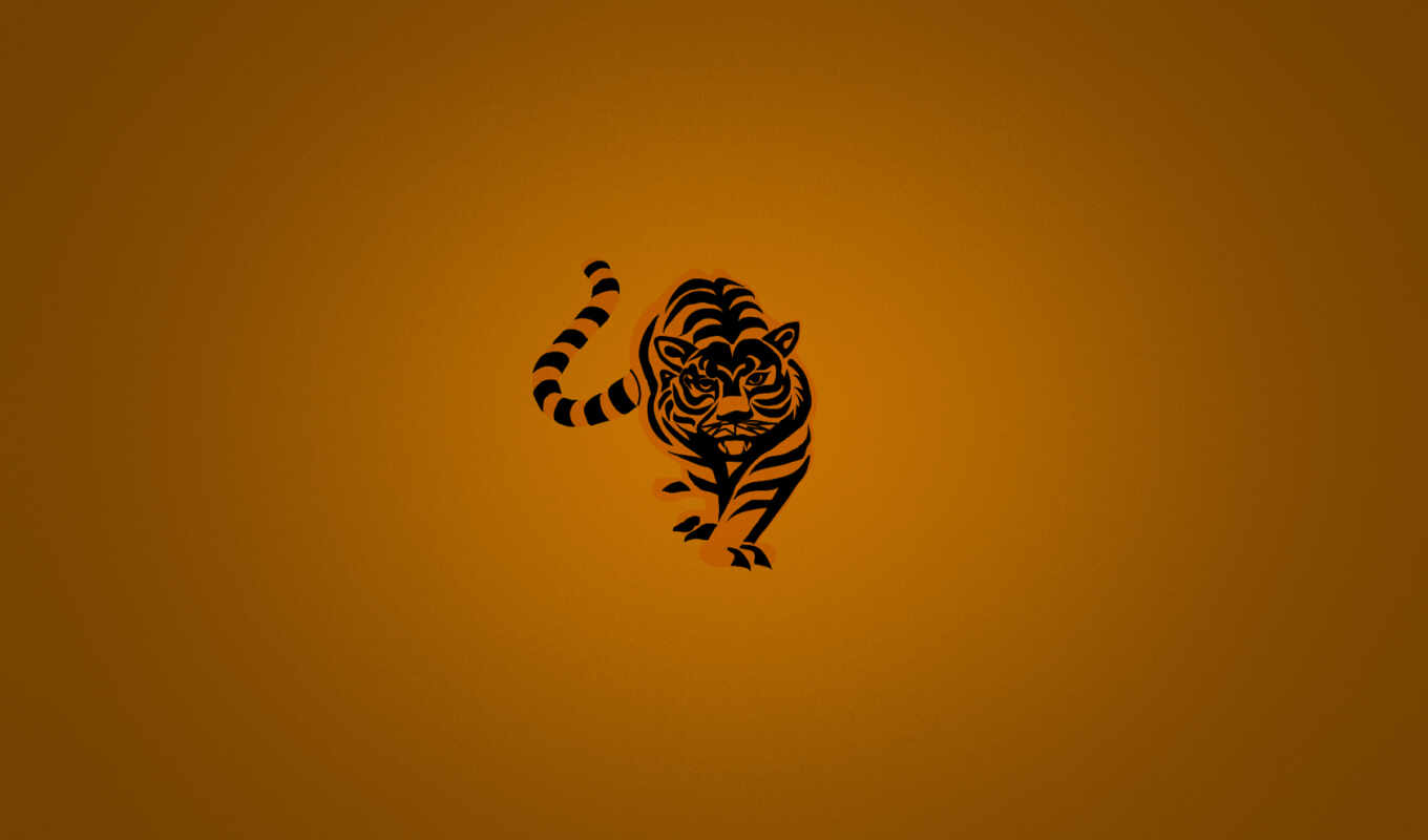 код, тигр, минимализм, оранжевый, рубашка, полосатый