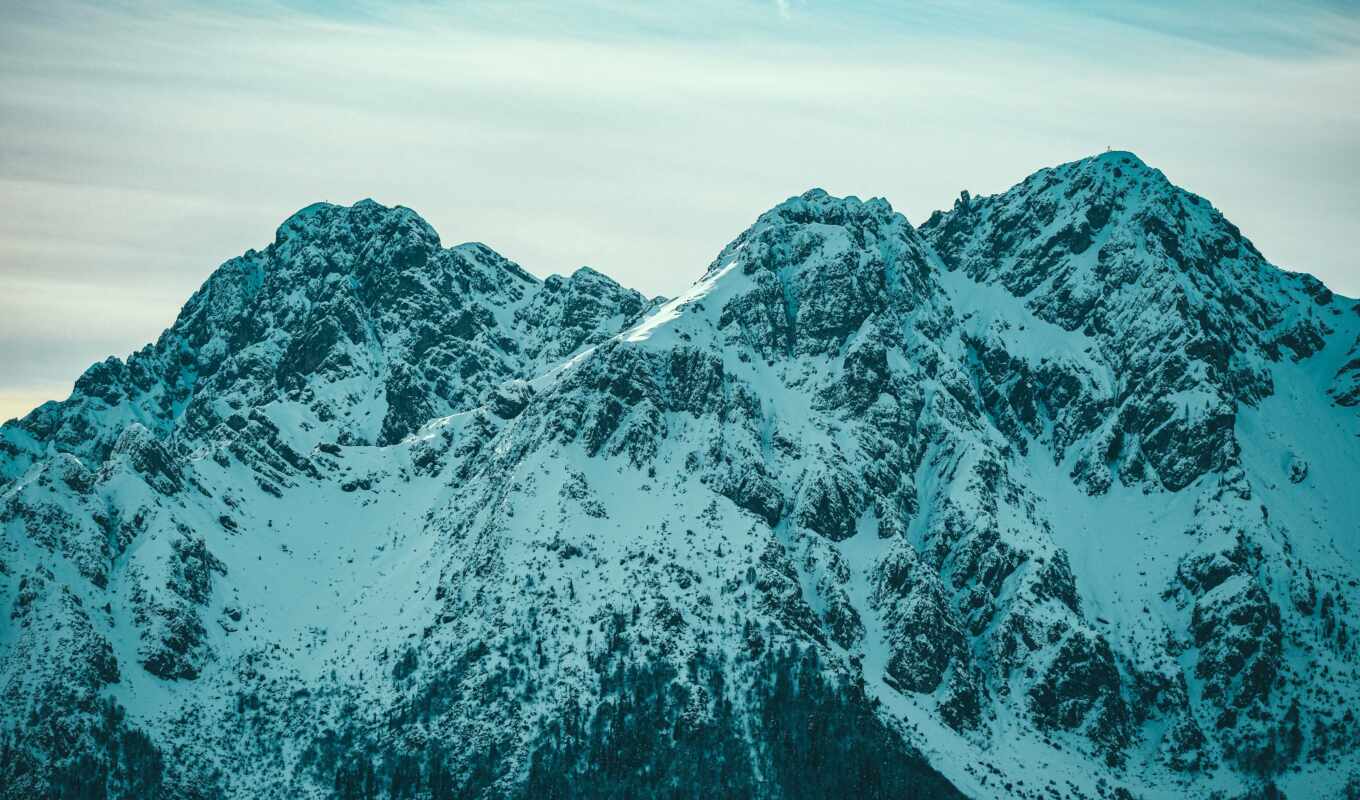 фото, high, снег, гора, top, склон, low, permission, summit