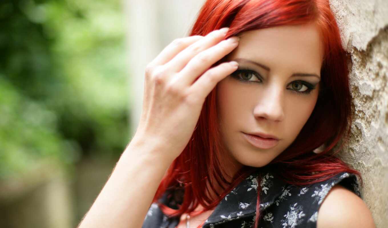 девушка, краска, red, волосы