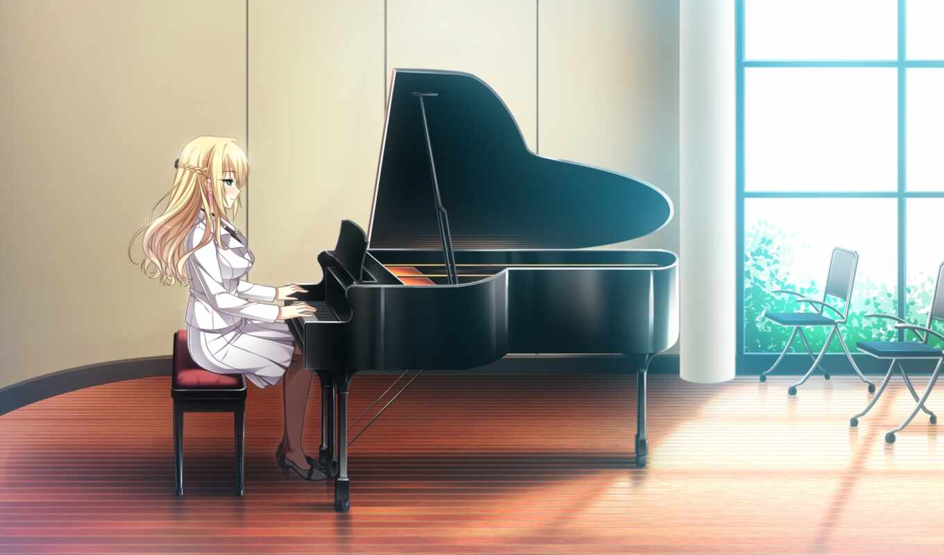 ore, play, anime, piano, mote, blonde
