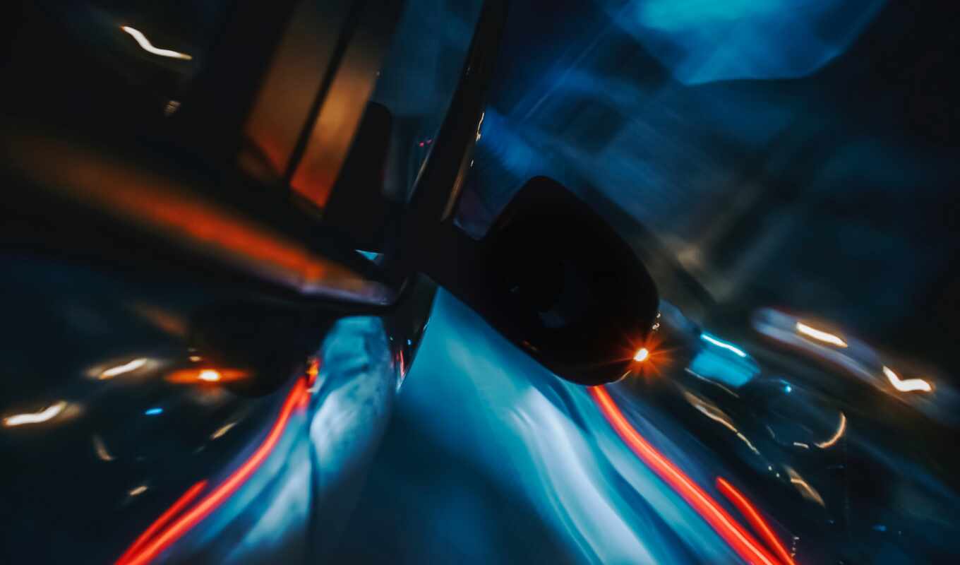 blue, graphics, red, long, car, line, speed, movement, blurring