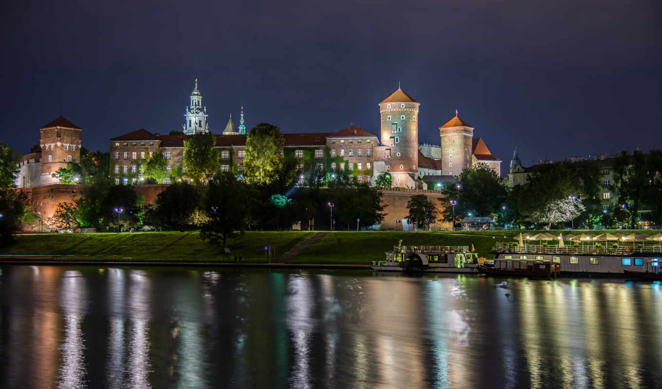 castle, river, poland, krakow, wawel