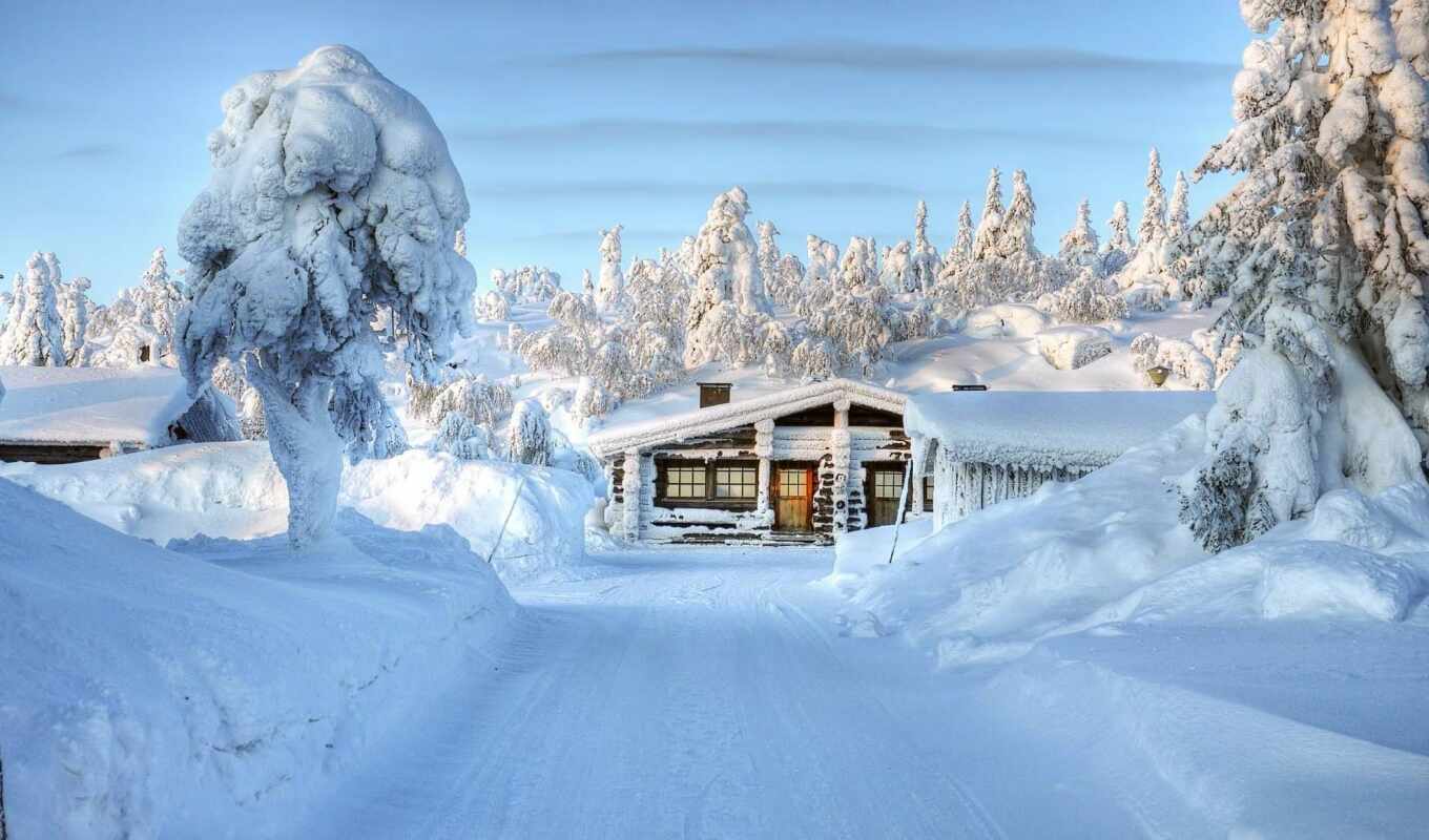 home, snow, winter, live