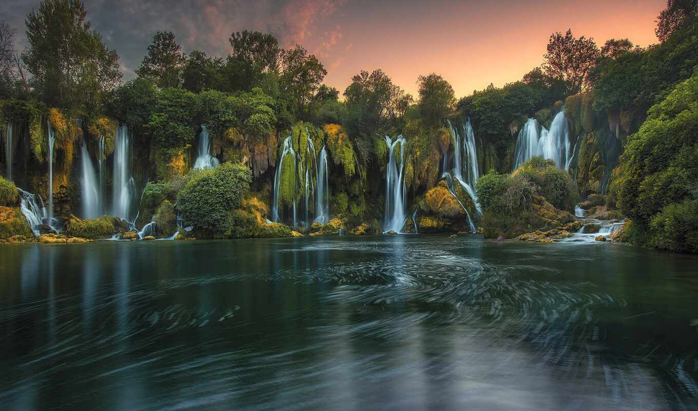 nature, waterfall, bosnia, bosnien, herceinagov