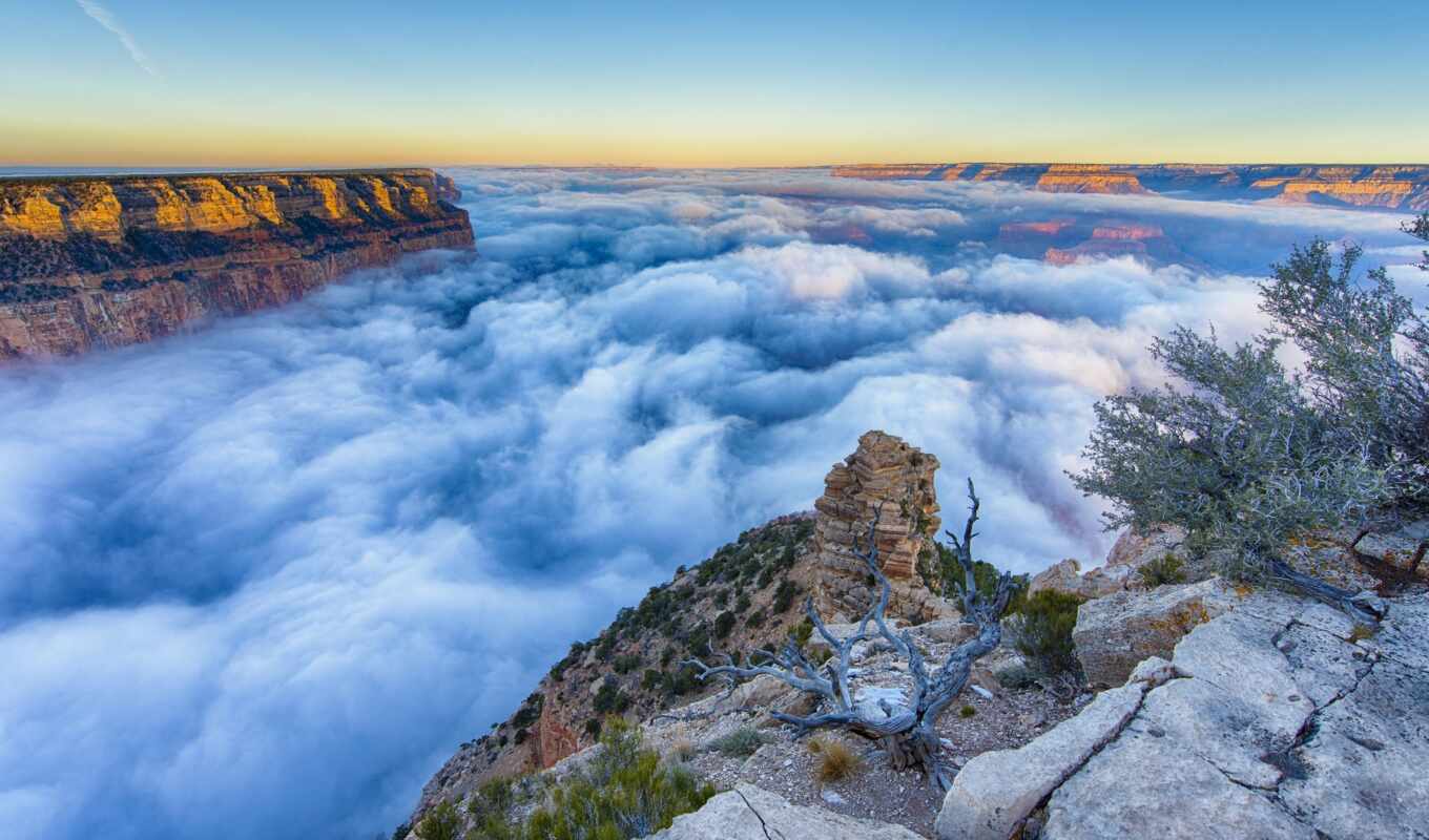 morning, grand, sunrise, canyon, arizona