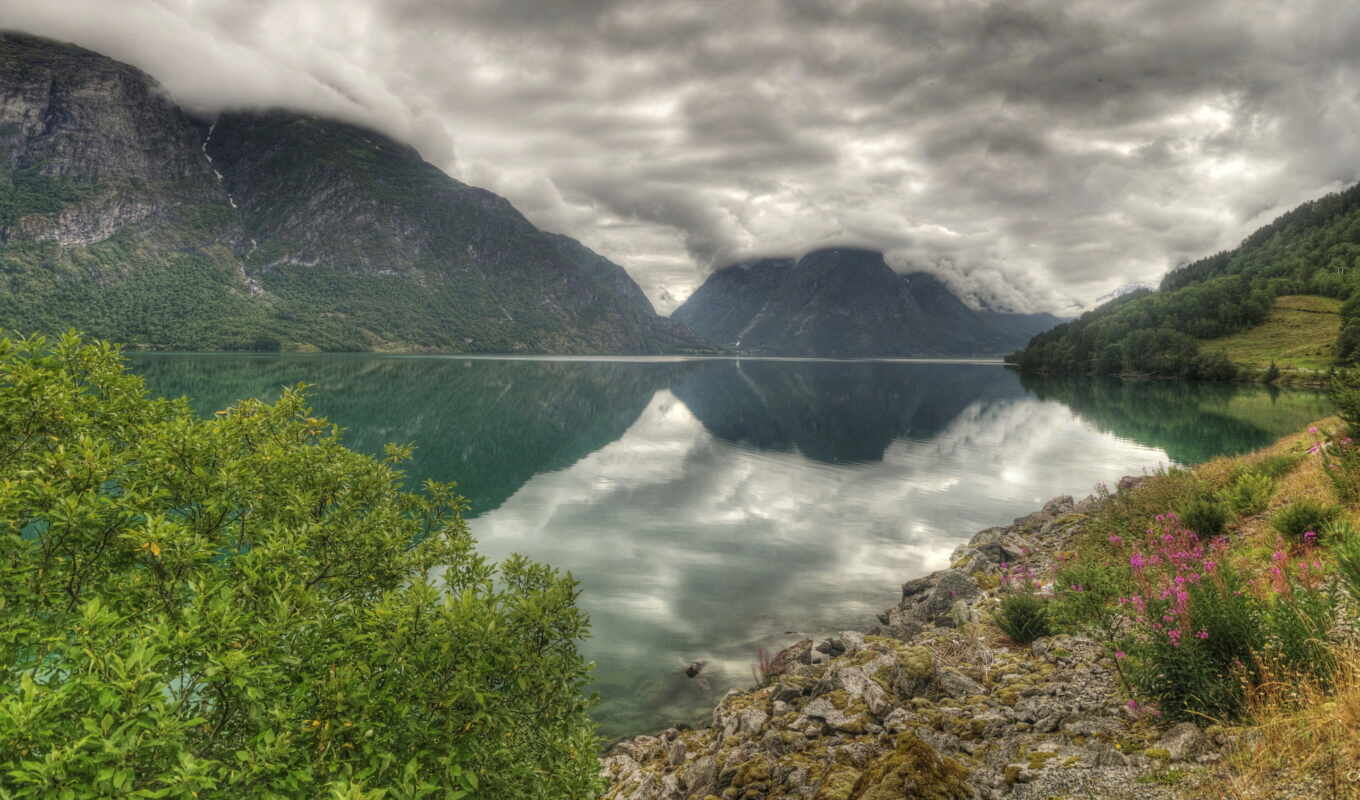 озеро, природа, desktop, free, hdr, norwegian