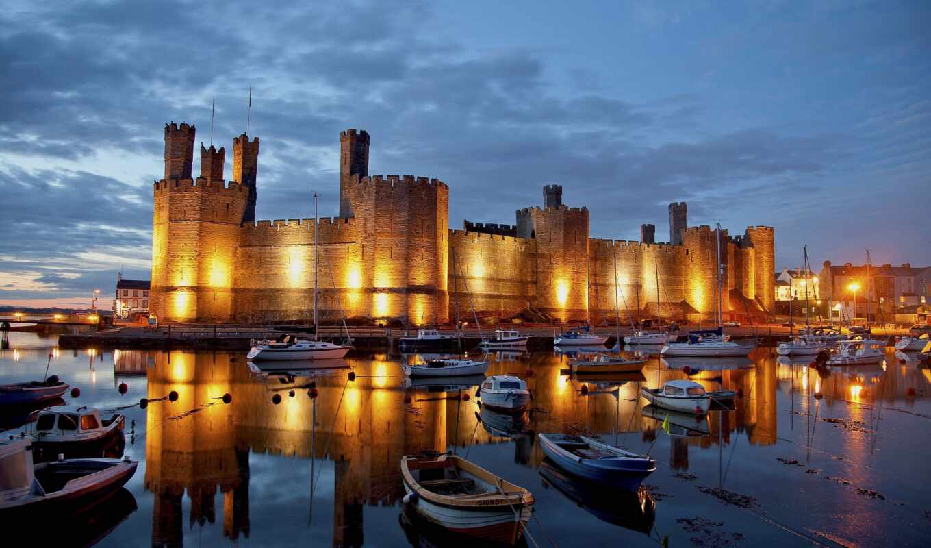 castle, англия, замок, caernarfon, карнарвон, яхты