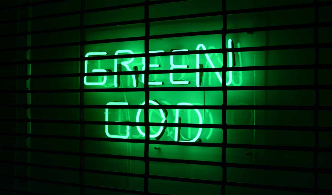 зелёный, пост, neon
