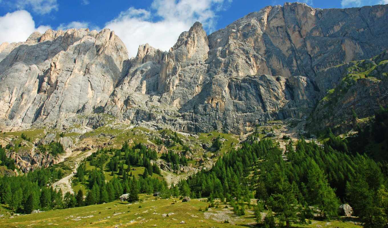 wall, for, italian, trees, the alps, valley, nature, topic, mountains, rocks