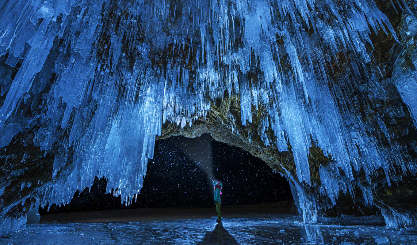 ice, day, cave