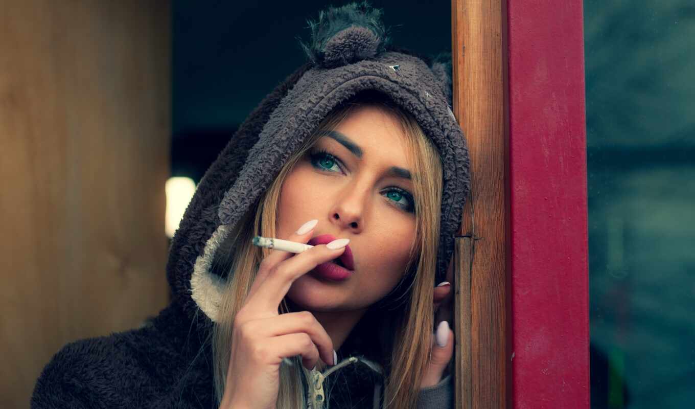 girl, woman, smoke, model