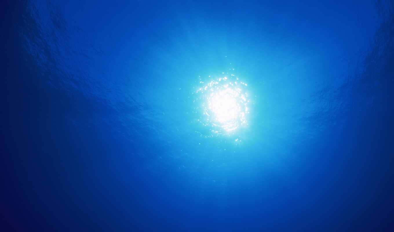 blue, картинка, sun, water, под, море, сквозь, depth, fonday