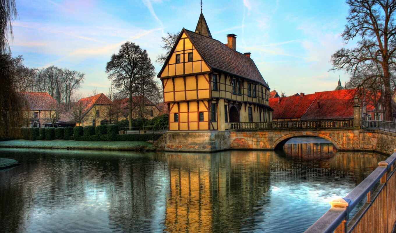house, изображение, online, города, германия, castle, природы, schloss, flickr, steinfurt