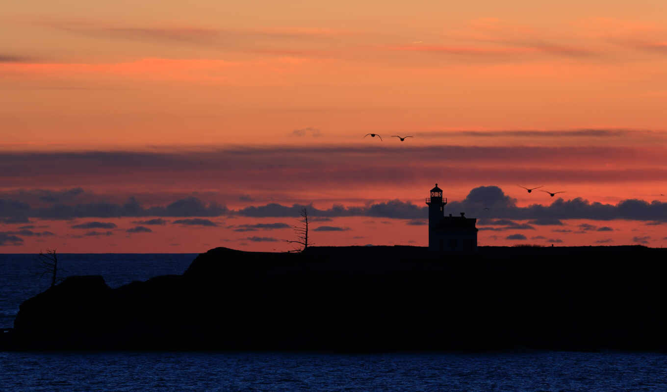 sun, sunset, night, sea, lighthouse, pixel, below, seagull, dot, translation, reservation