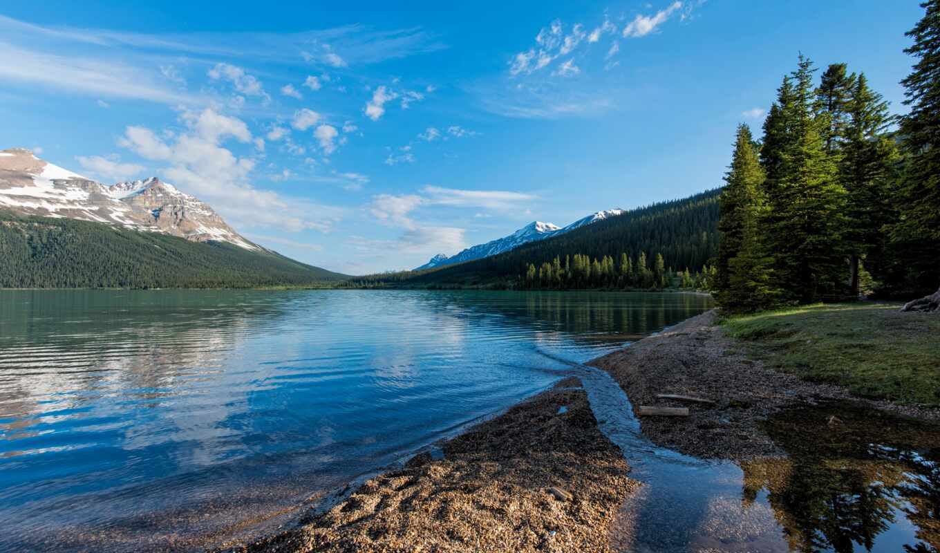 lake, mountain, Canada, line, park, national, banff, slovakia