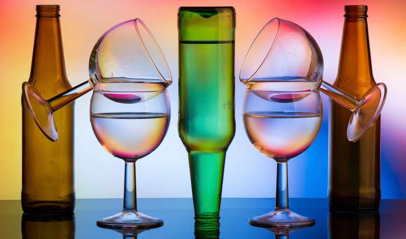 drop, glass, light, water, color, bottle, stock, barware