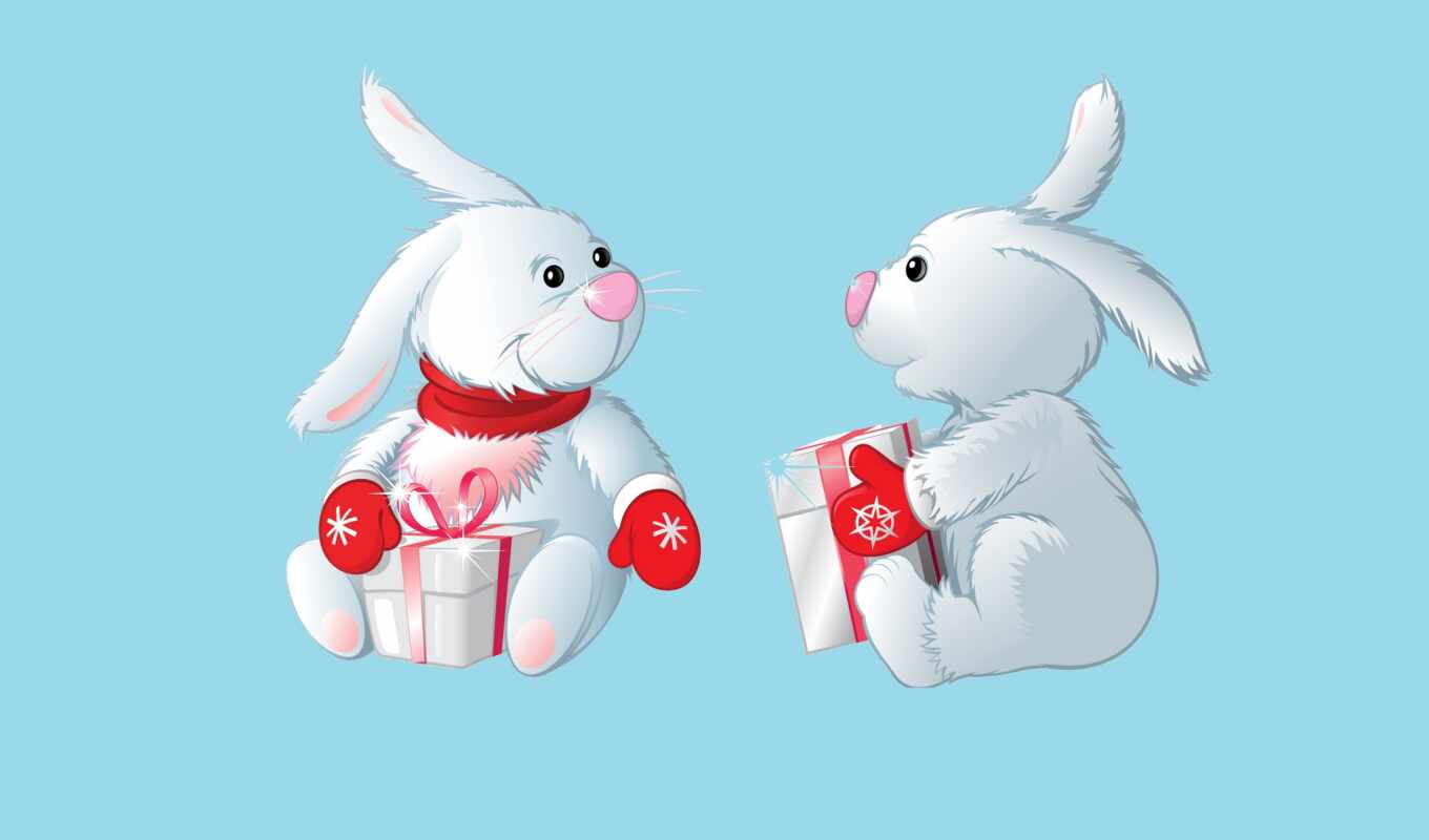 winter, deck, hotel, clipart, rabbit, snow, toy, soft, new year, baby, a beast