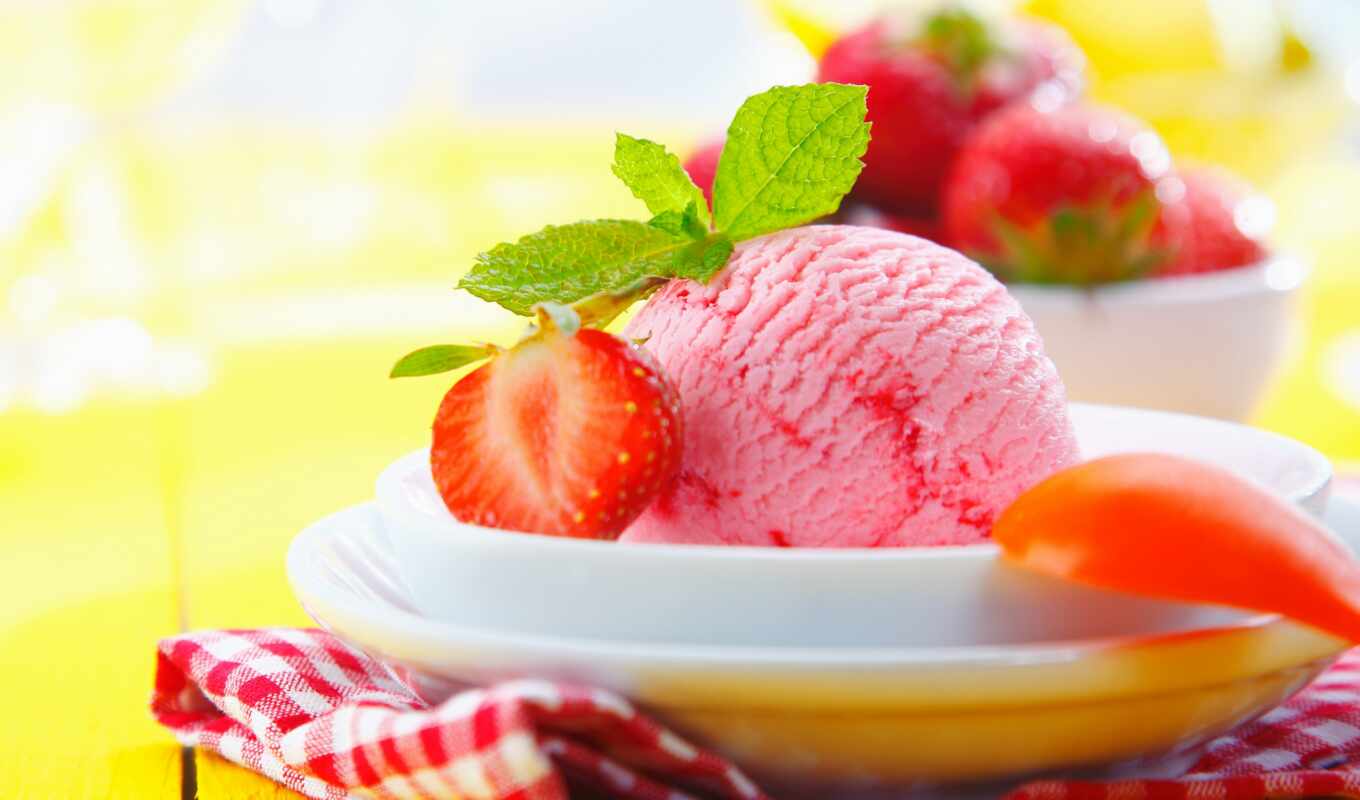 ice, ice cream, strawberry, ice cream