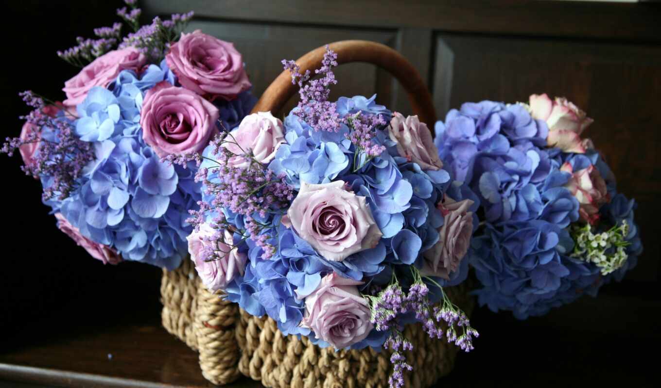 rose, basket, bouquet