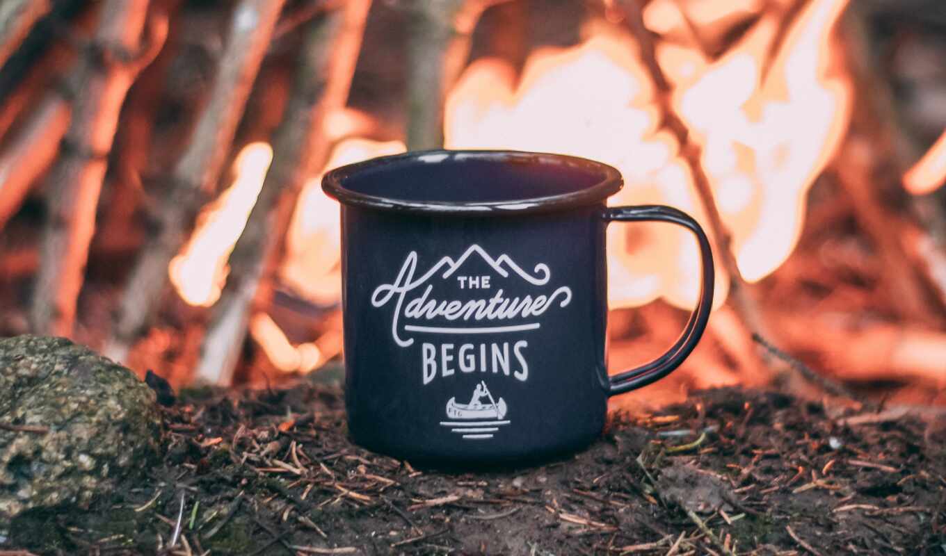 circle, title, cup, start, adventure, begin, кружка, camping, journey