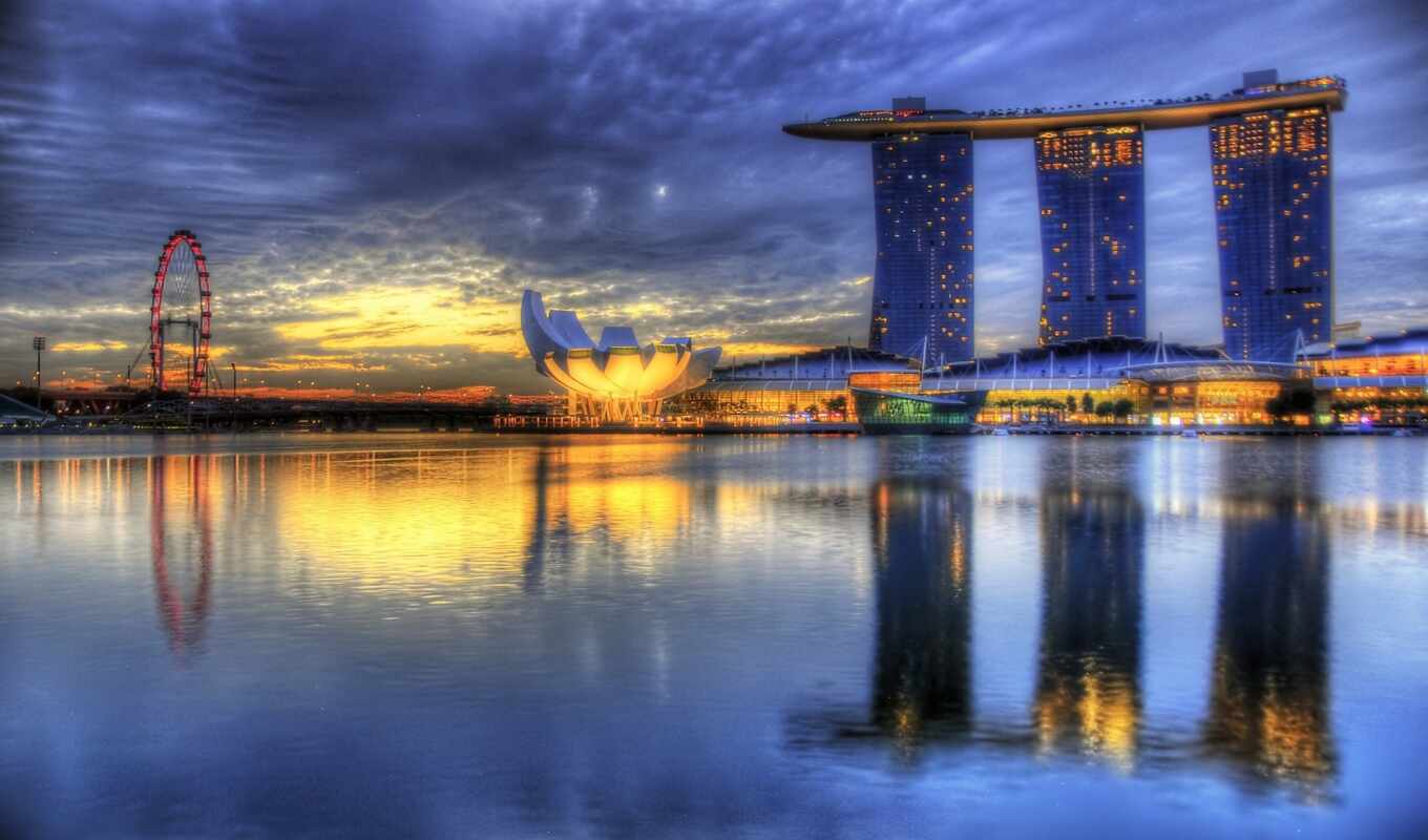 hotel, колесо, река, hdr, bay, shanghai, singapore, марина, piscine, обозрения