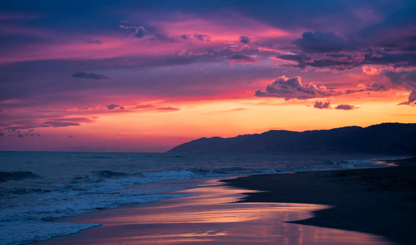 nature, sky, photo, background, sunset, sea, coast, sunrise, catalonia, rare