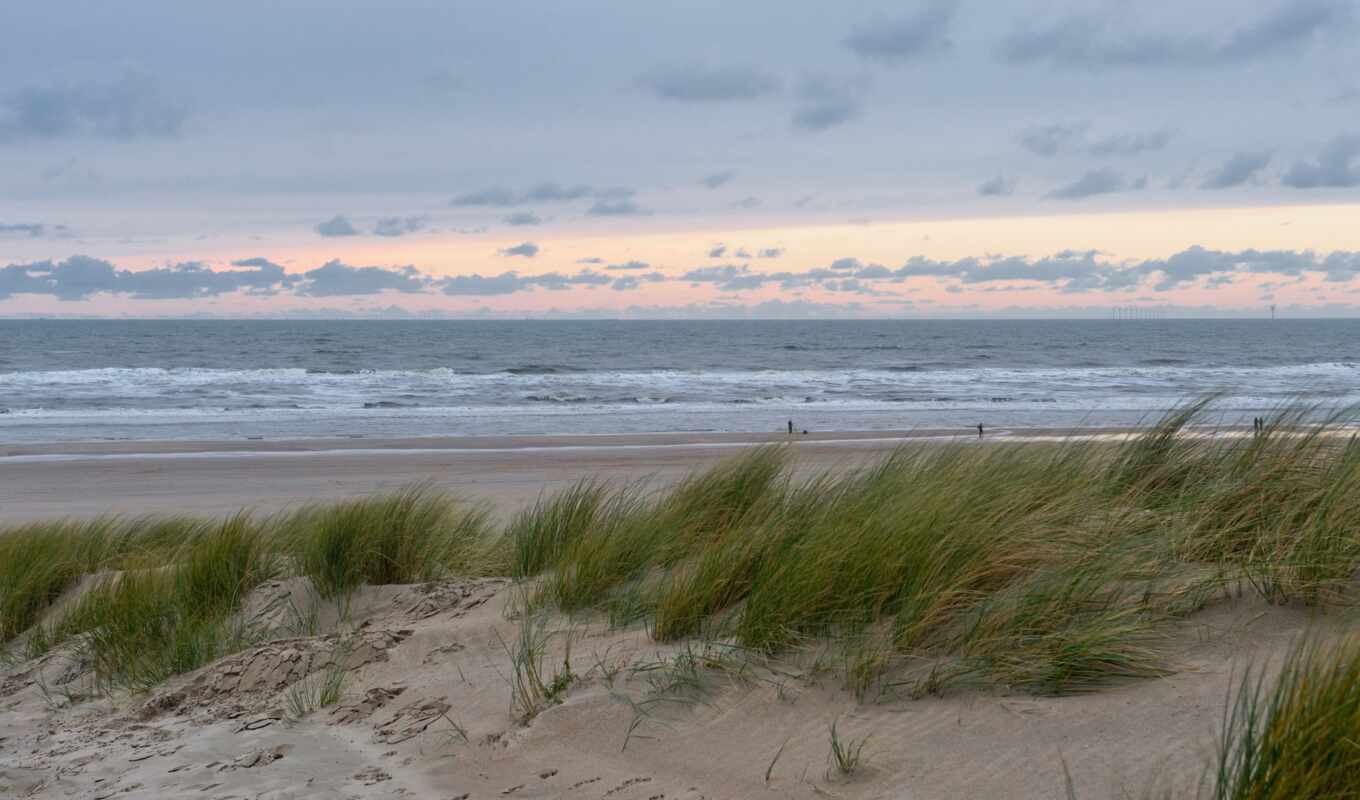 природа, закат, море, песок, links