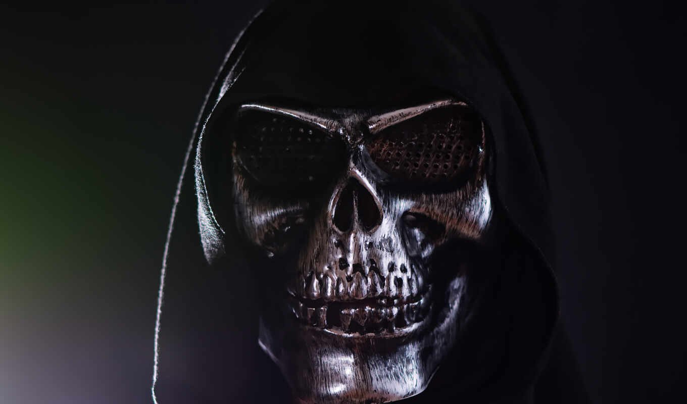 free, picture, skull, mask, hood, horror